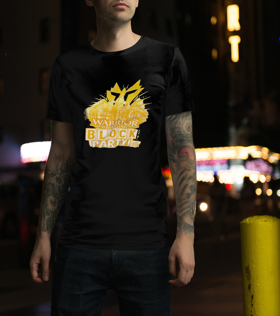Warrior Wrestling Block Party BTM Yellow Graffiti Explosion T-Shirt