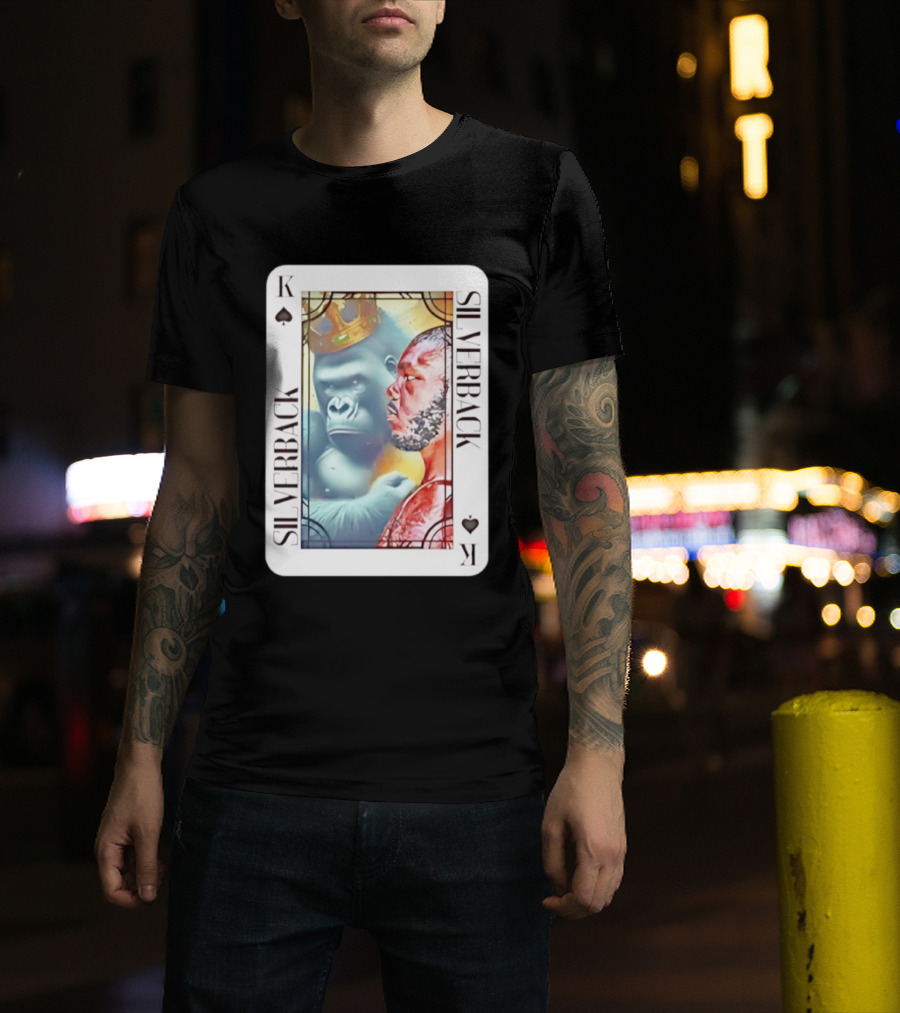 Silverback King Of Spades Gorilla Playing Card T-Shirt