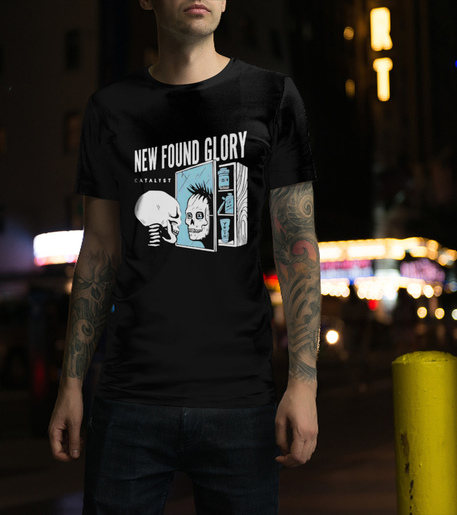 New Found Glory Catalyst Reflective Skull Punk Rock Alternative T-Shirt