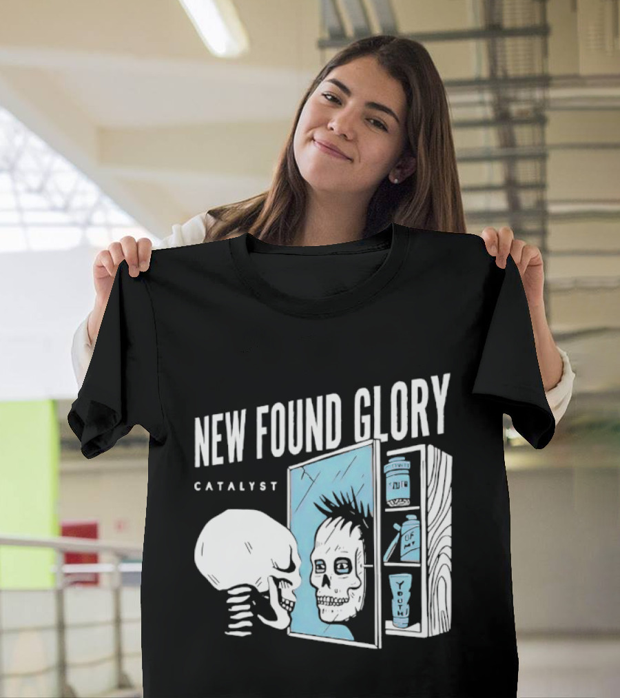 New Found Glory Catalyst Reflective Skull Punk Rock Alternative T-Shirt