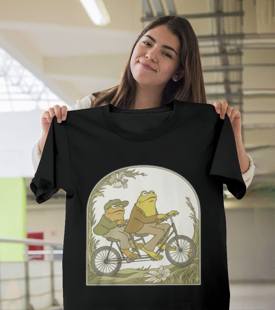 Frog And Toad Riding Tandem Bicycle T-Shirt