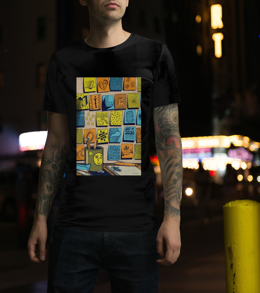 July 17 2026 Lexington KY The Burl Wilco Illustrated Art Blocks T-Shirt