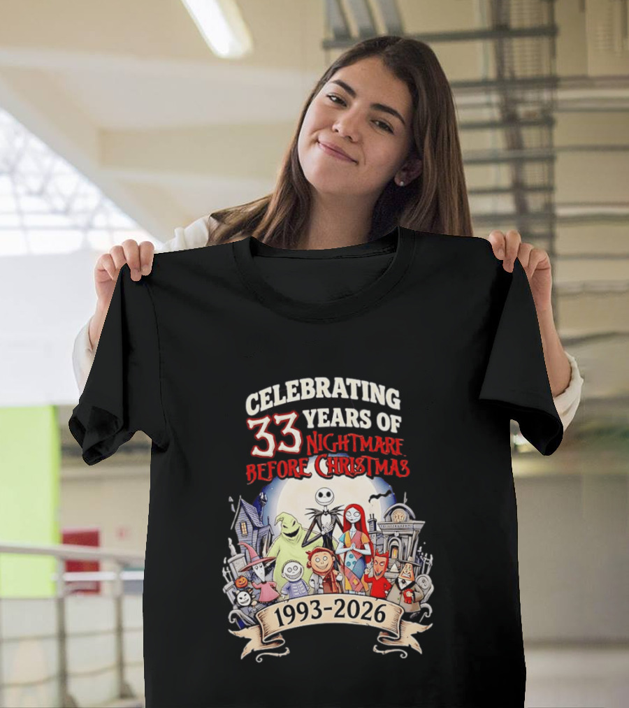 Celebrating 33 Years Of Nightmare Before Christmas 1993 2026 T-Shirt