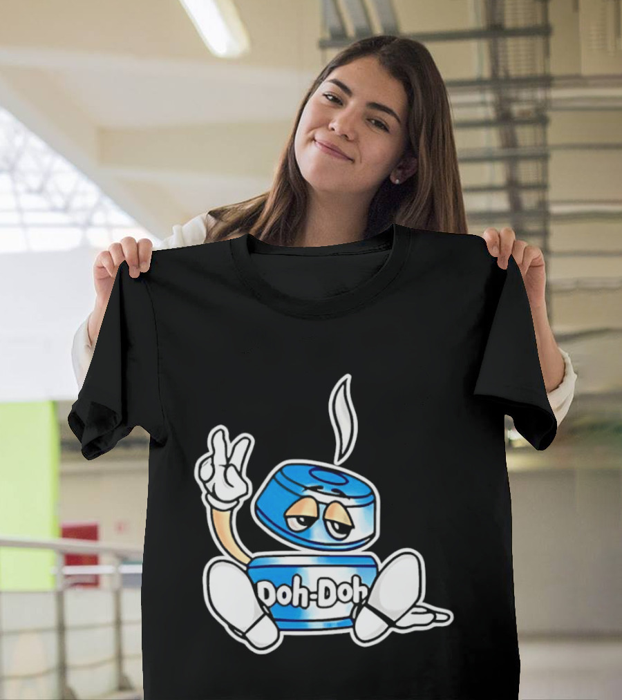 Doh Doh Peace Sign Playful Cartoon Character In Relaxed Pose T-Shirt