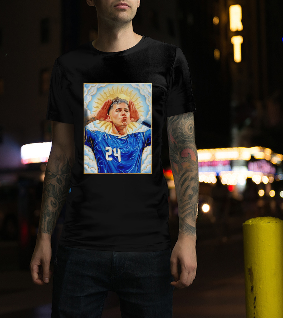 Enzo Fernández 24 Argentina Sun Of May Hands To Ears Gesture T-Shirt