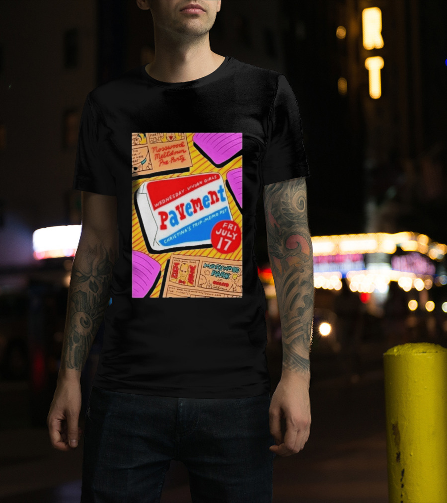Pavement Vivian Girls At Mosswood Meltdown Pre Party Oakland July 17 2026 T-Shirt