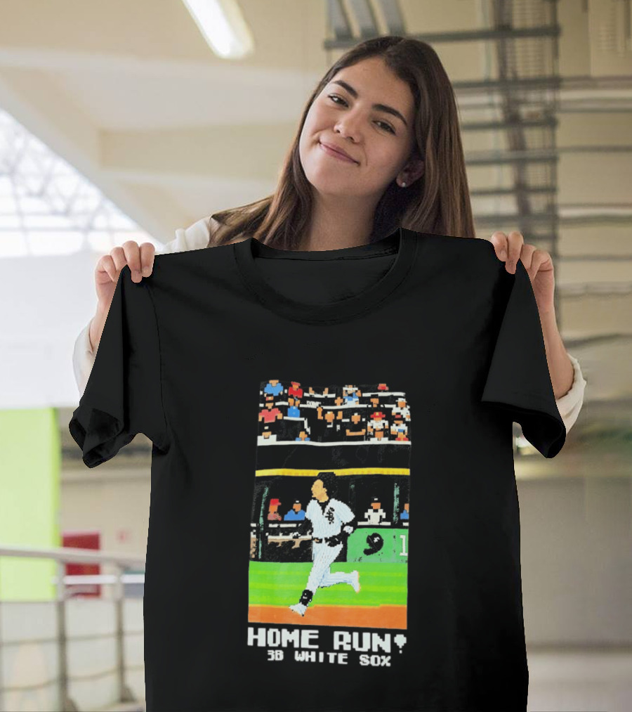 Home Run 3B White Sox Pixel Baseball T-Shirt