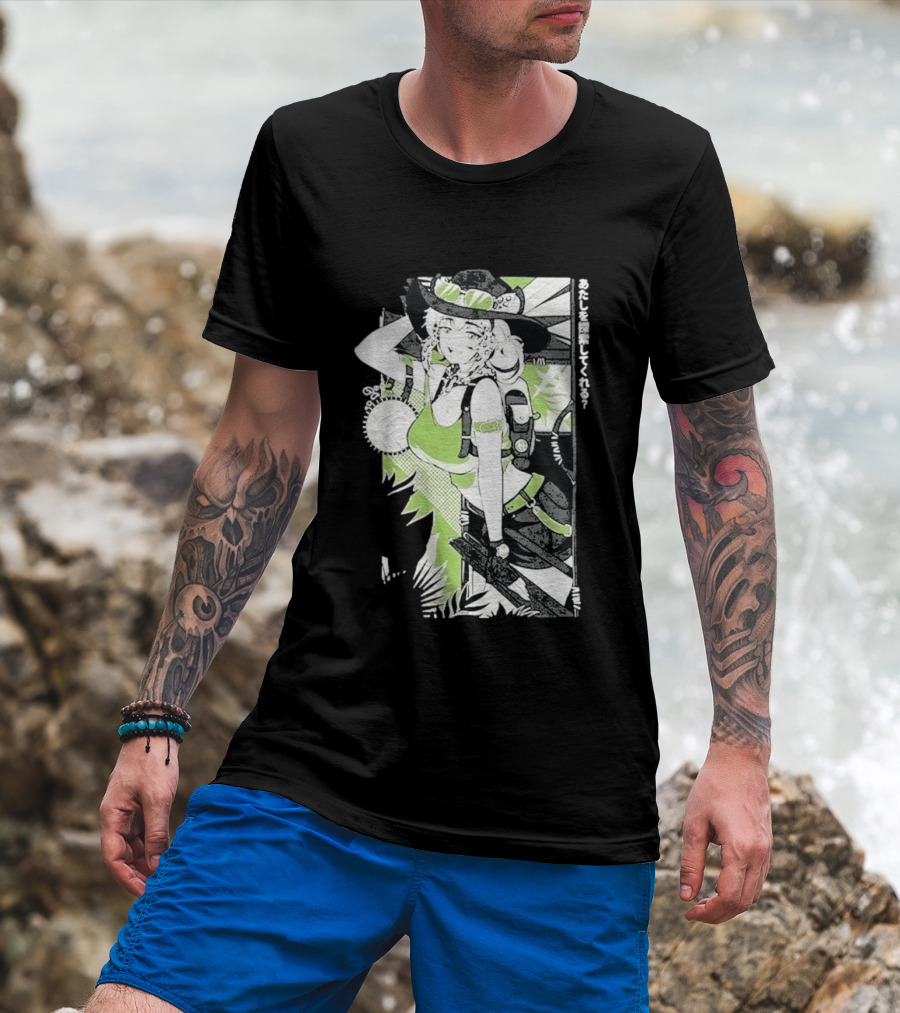 Wild Gamersupps Anime Waifu Adventure Green Aesthetic T-Shirt