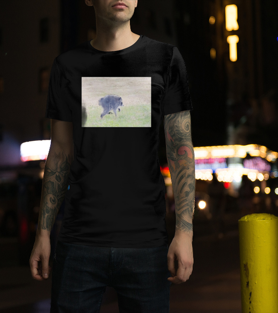 Jimothy Raccoon Walking In Grassy Field Wildlife Scene T-Shirt