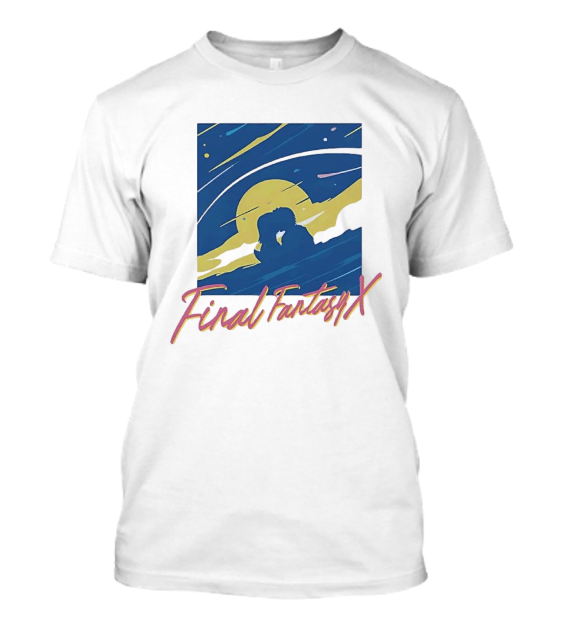 Final Fantasy X Romantic Couple Under Moonlit Sky T-Shirt