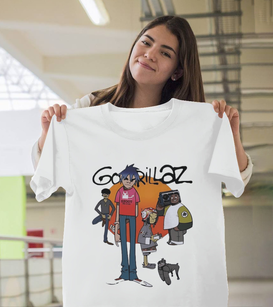 Gorillaz Cartoon Characters Shoot To Ill Group T-Shirt