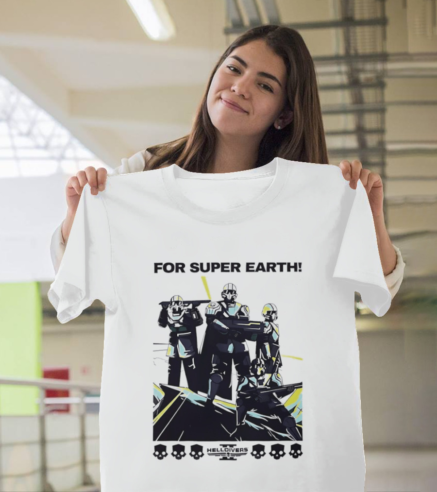 Helldivers II For Super Earth Video Game Soldiers T-Shirt
