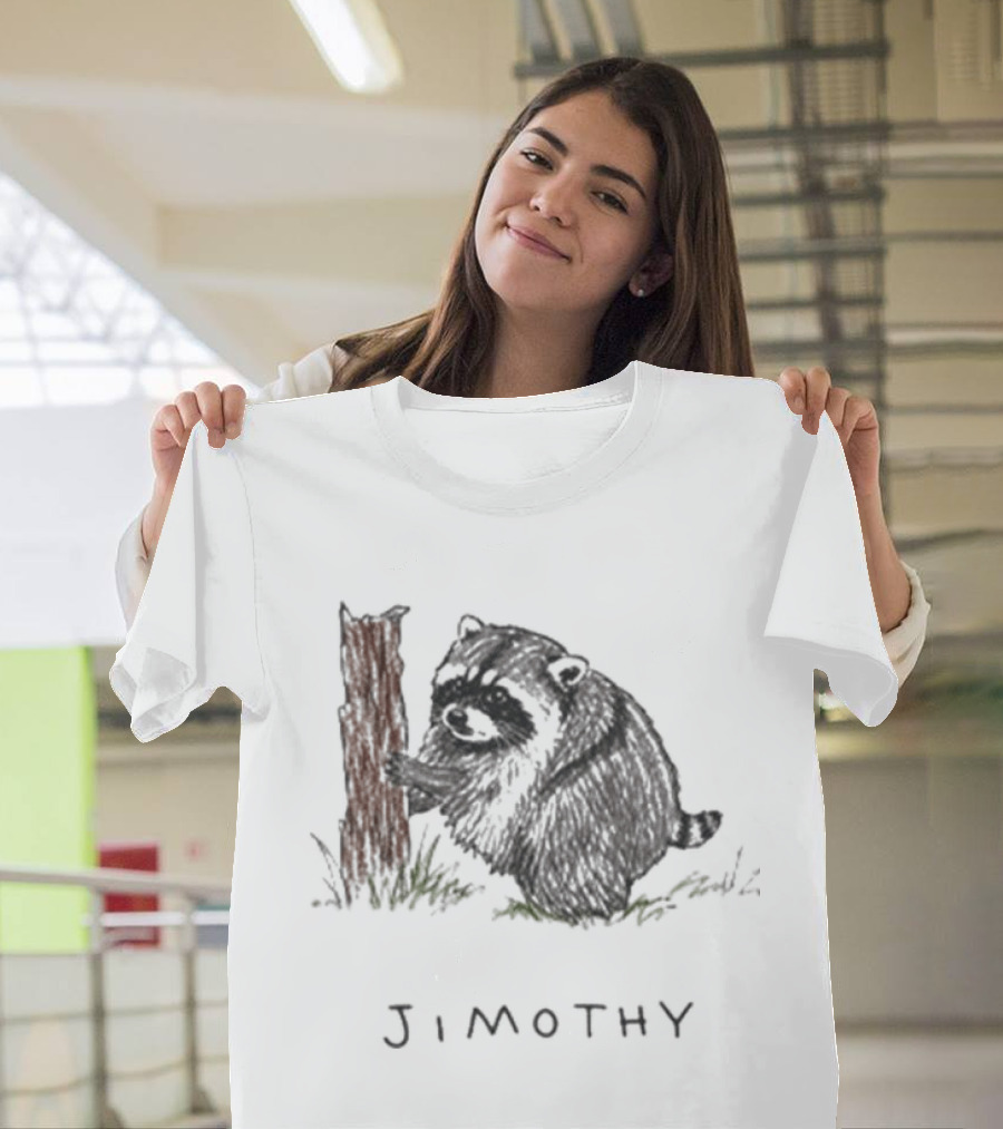 Jimothy Raccoon Sketch By Tree T-Shirt