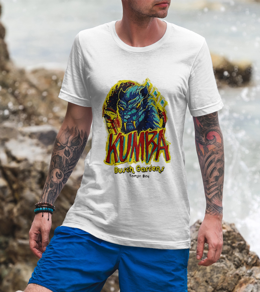 Kumba Busch Gardens Tampa Bay Roller Design With Fierce Beast T-Shirt