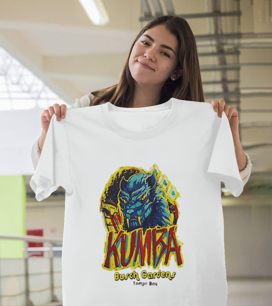 Kumba Busch Gardens Tampa Bay Roller Design With Fierce Beast T-Shirt