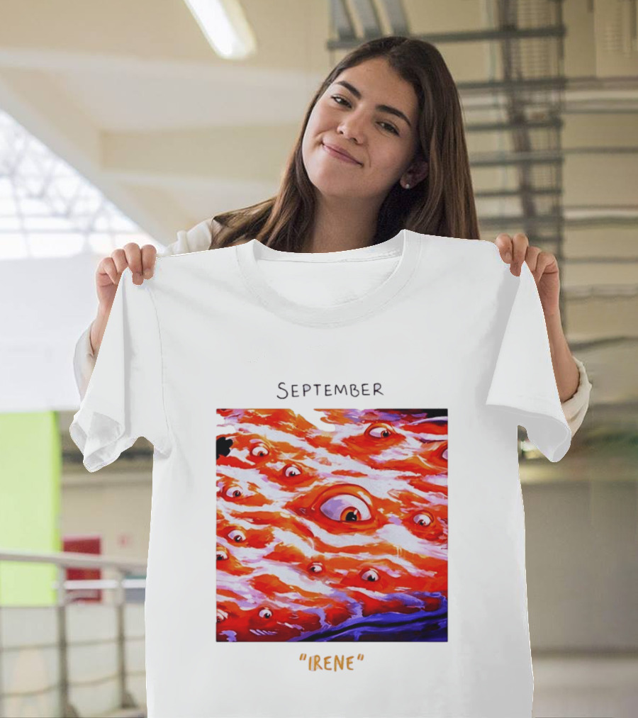 September Irene Surreal Eye Red Waves With Multiple Eyes T-Shirt