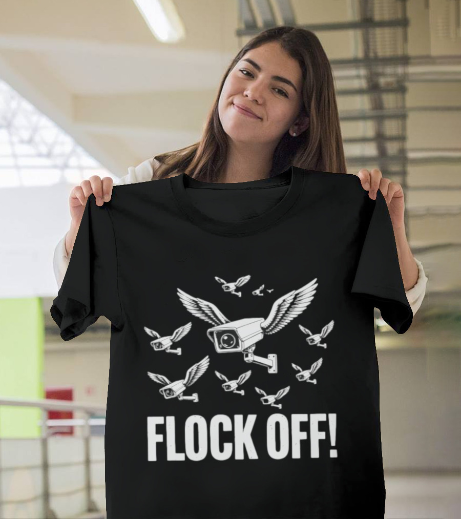 Anti Surveillance Flock Off Winged Cameras T-Shirt