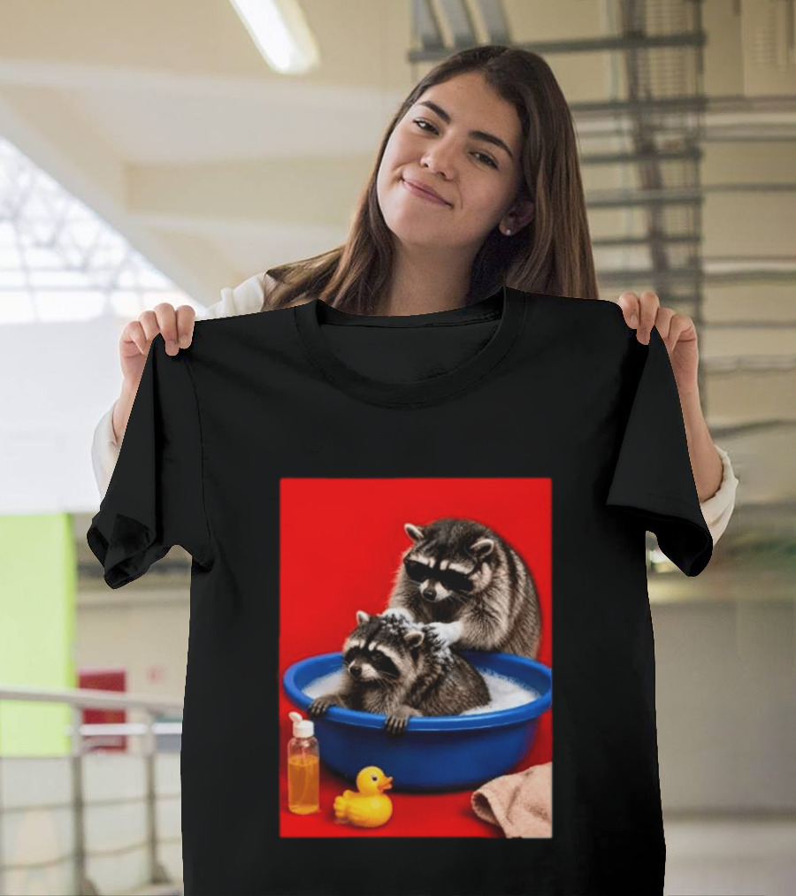Jimothy Raccoon Viral Trash Panda Bubble Bath Glasses T-Shirt
