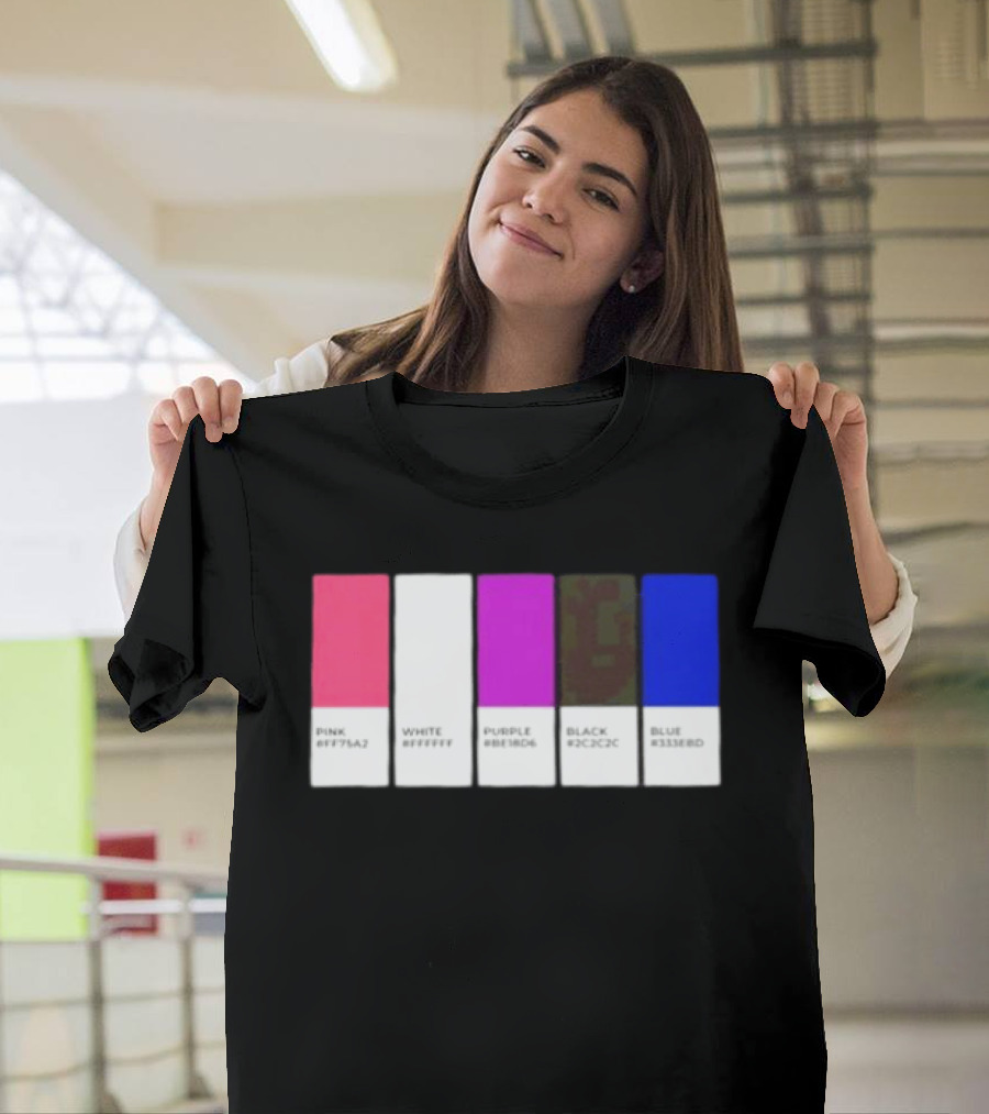 Pink #FF79A2 White #FFFFFF Purple #BE18D6 Black #2C2C2C Blue #3358ED T-Shirt