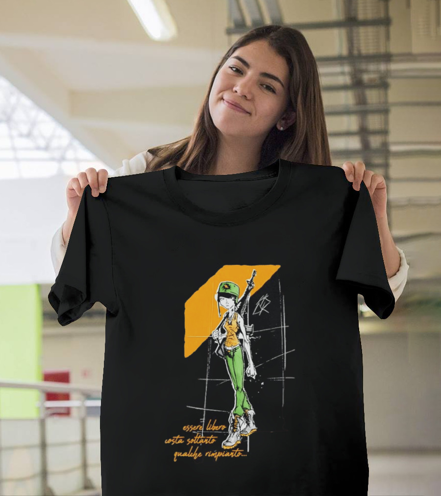 Essere Libero Costa Soltanto Qualche Rimpianto Army Girl With Rifle And Green Hat T-Shirt