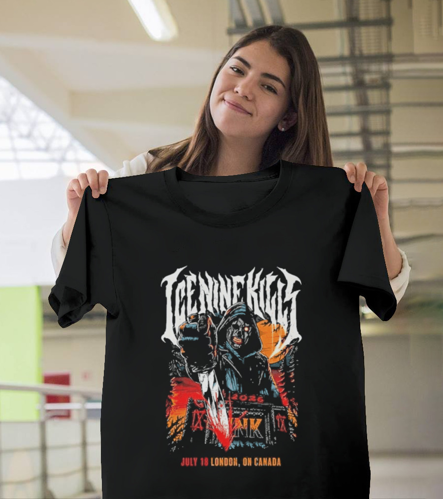 Ice Nine Kills London On Canada 2026 Exclusive On July 18 2026 At Harris Park T-Shirt
