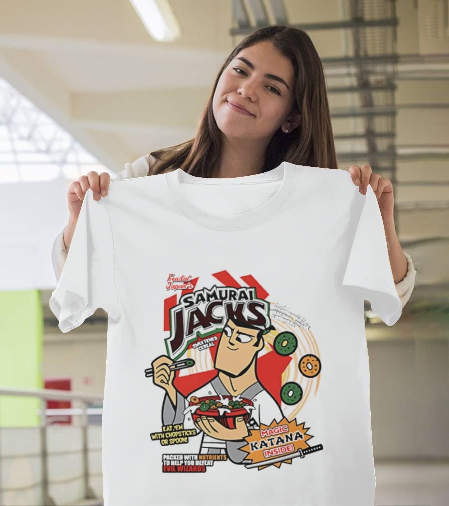 Samurai Jacks Eat 'Em With Chopsticks Magic Katana Nutrients Evil Wizards T-Shirt