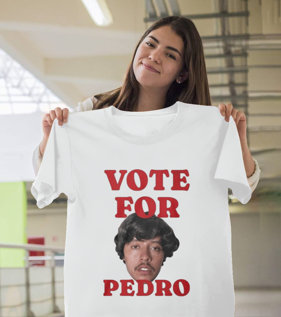 Vote For Pedro Distressed Vintage Style Iconic Headshot Retro Movie Reference T-Shirt