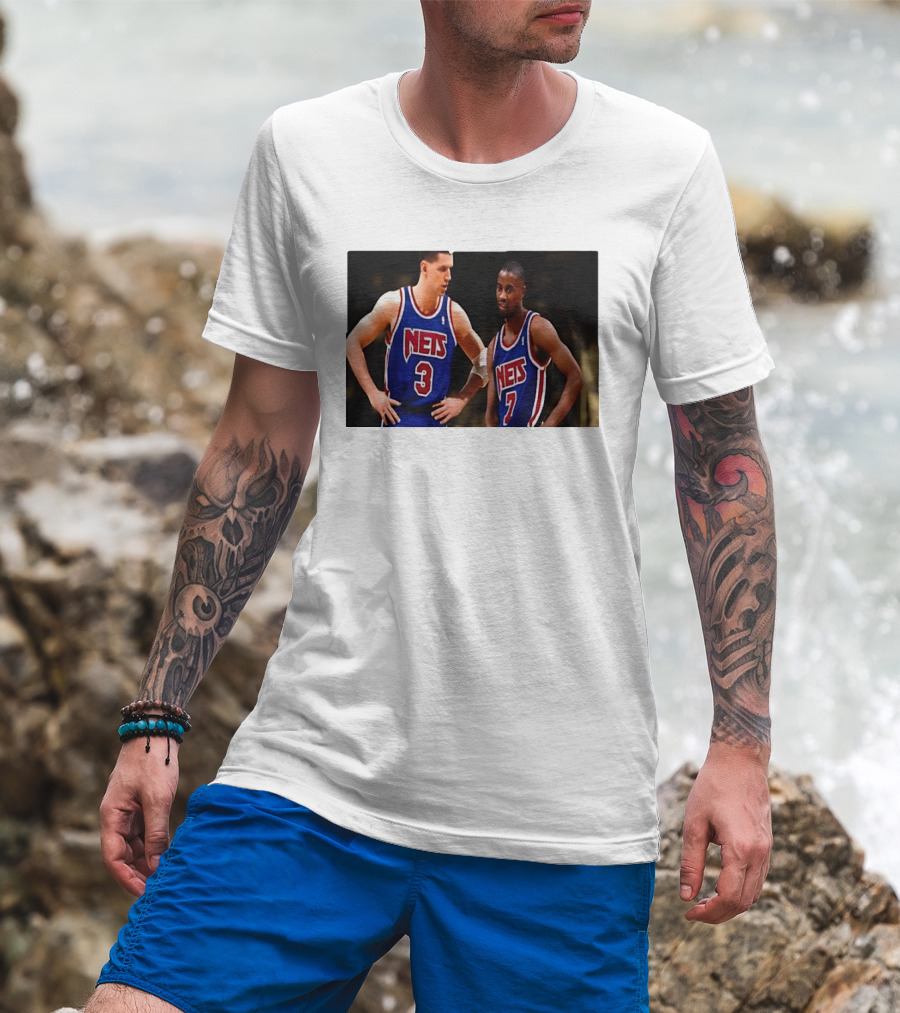 Drazen Petrovic Kenny Anderson New Jersey Nets 3 7 Blue Jerseys T-Shirt