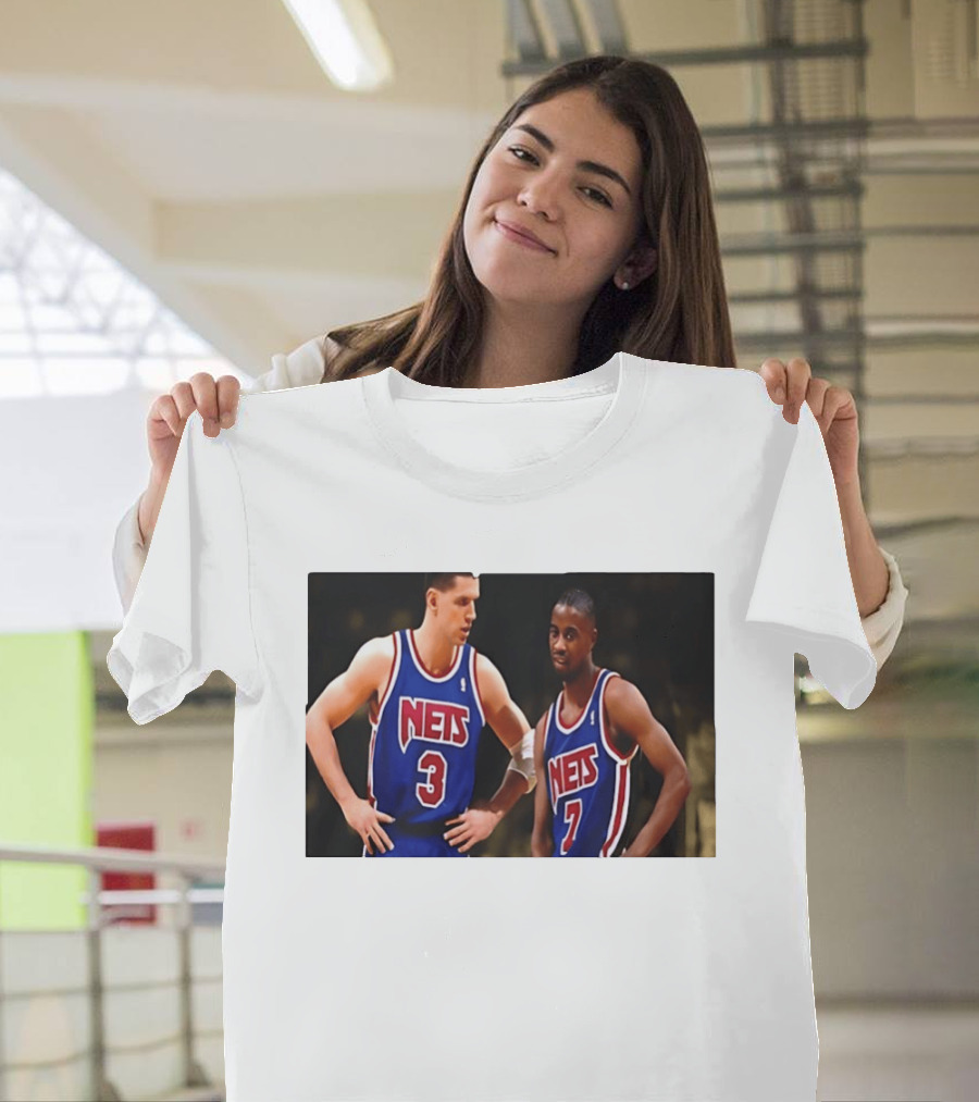 Drazen Petrovic Kenny Anderson New Jersey Nets 3 7 Blue Jerseys T-Shirt