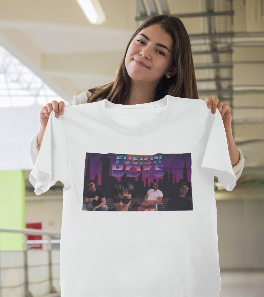 Fusion Boys Aesthetic Group Vaporwave Skyline T-Shirt