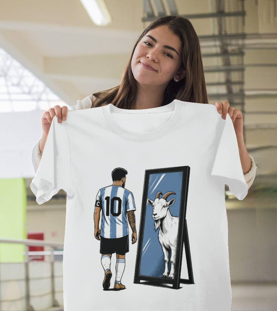 GOAT In The Mirror Argentina 10 Soccer Legend T-Shirt