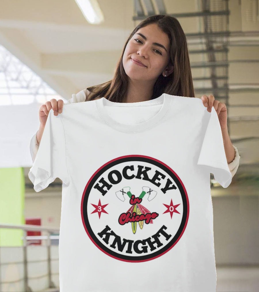 Hockey Knight In Chicago Vintage Red Stars And Tomahawks T-Shirt