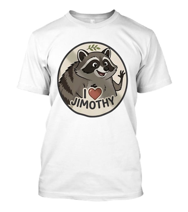 I Love Jimothy Adorable Cartoon Raccoon Enthusiast Favorite T-Shirt