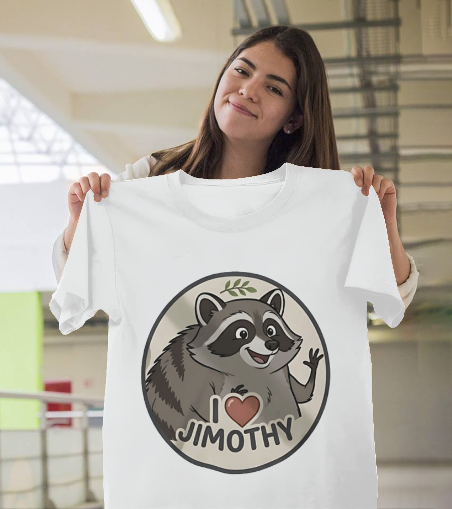 I Love Jimothy Adorable Cartoon Raccoon Enthusiast Favorite T-Shirt