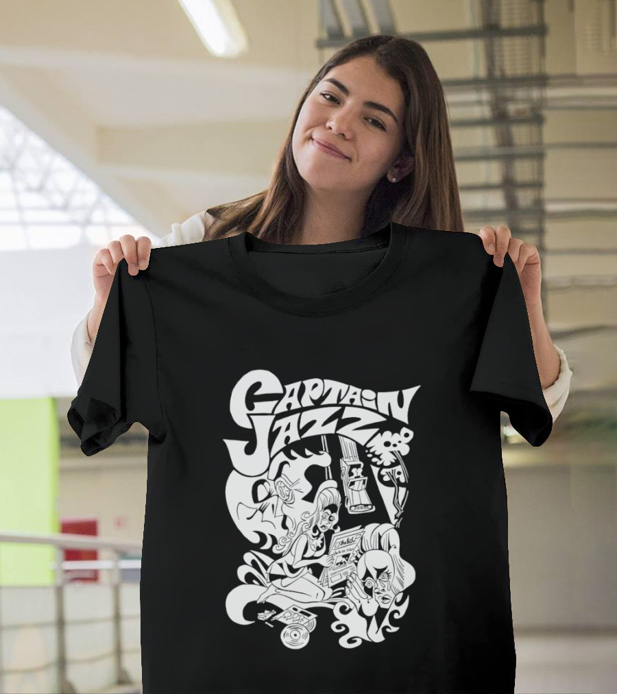 Captain Jazz Comic Retro Music Vibes T-Shirt