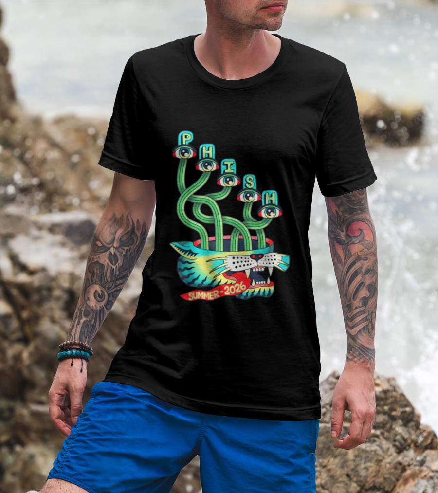 Phish Summer 2026 Jam Band Psychedelic Cat Eye Stalks T-Shirt