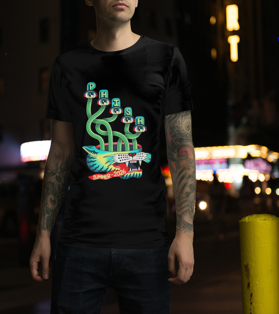 Phish Summer 2026 Jam Band Psychedelic Cat Eye Stalks T-Shirt