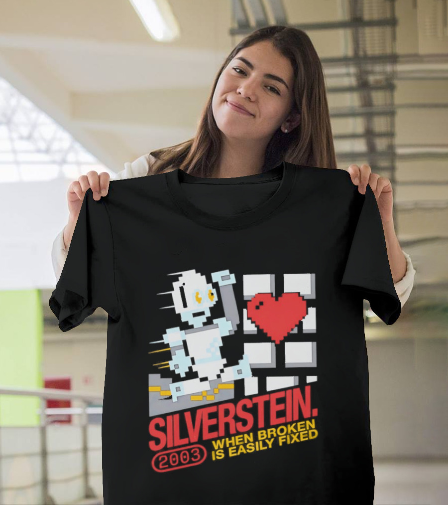 Silverstein 2003 When Broken Is Easily Fixed Pixel Robot Heart T-Shirt