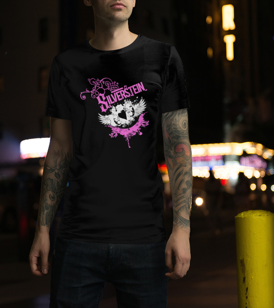 Silverstein Heart Winged Angels Post Hardcore Fashion T-Shirt
