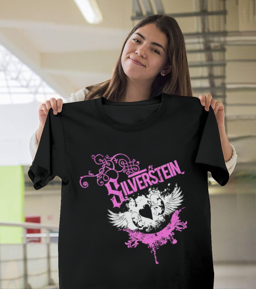 Silverstein Heart Winged Angels Post Hardcore Fashion T-Shirt