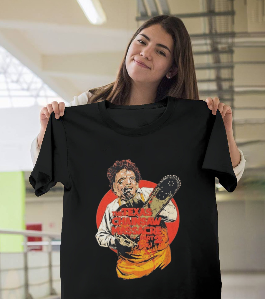 Texas Chainsaw Massacre Part 2 Bubba Chainsaw Graphic Burst T-Shirt