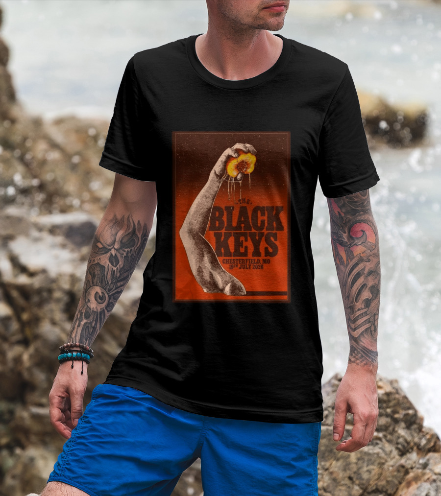 The Black Keys Chesterfield MO 19th July 2026 Dripping Peach Arm T-Shirt