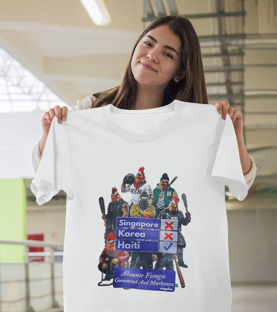Ahsante Fiongos Goonmond Murkymen Haiti Rooster Crew T-Shirt