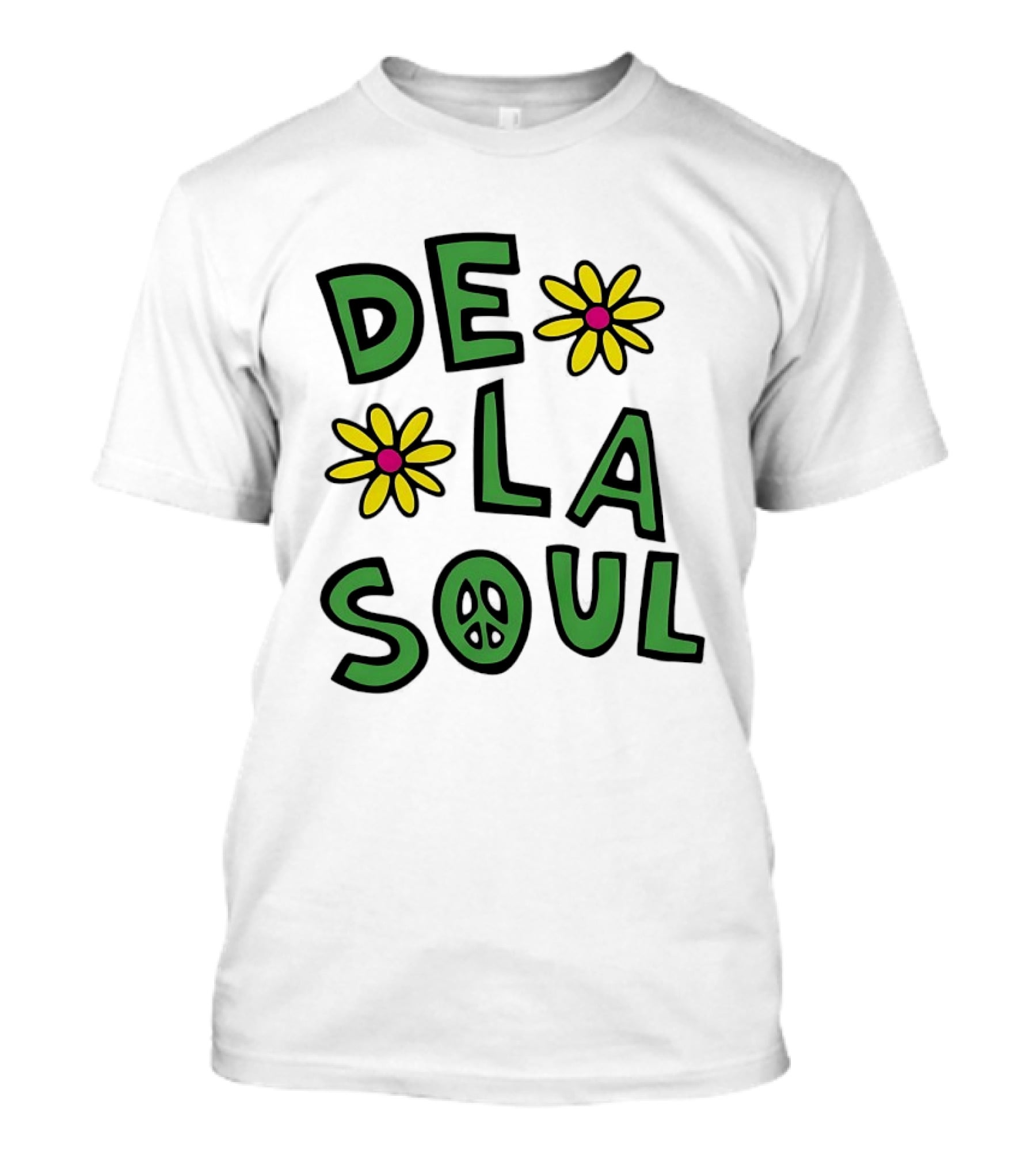 De La Soul Flowers Peace Sign Iconic 90s Hip Hop Nostalgia T-Shirt