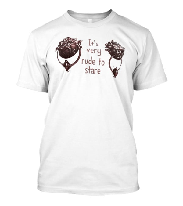 It's Very Rude To Stare Labyrinth Door Knockers Iconic Movie T-Shirt