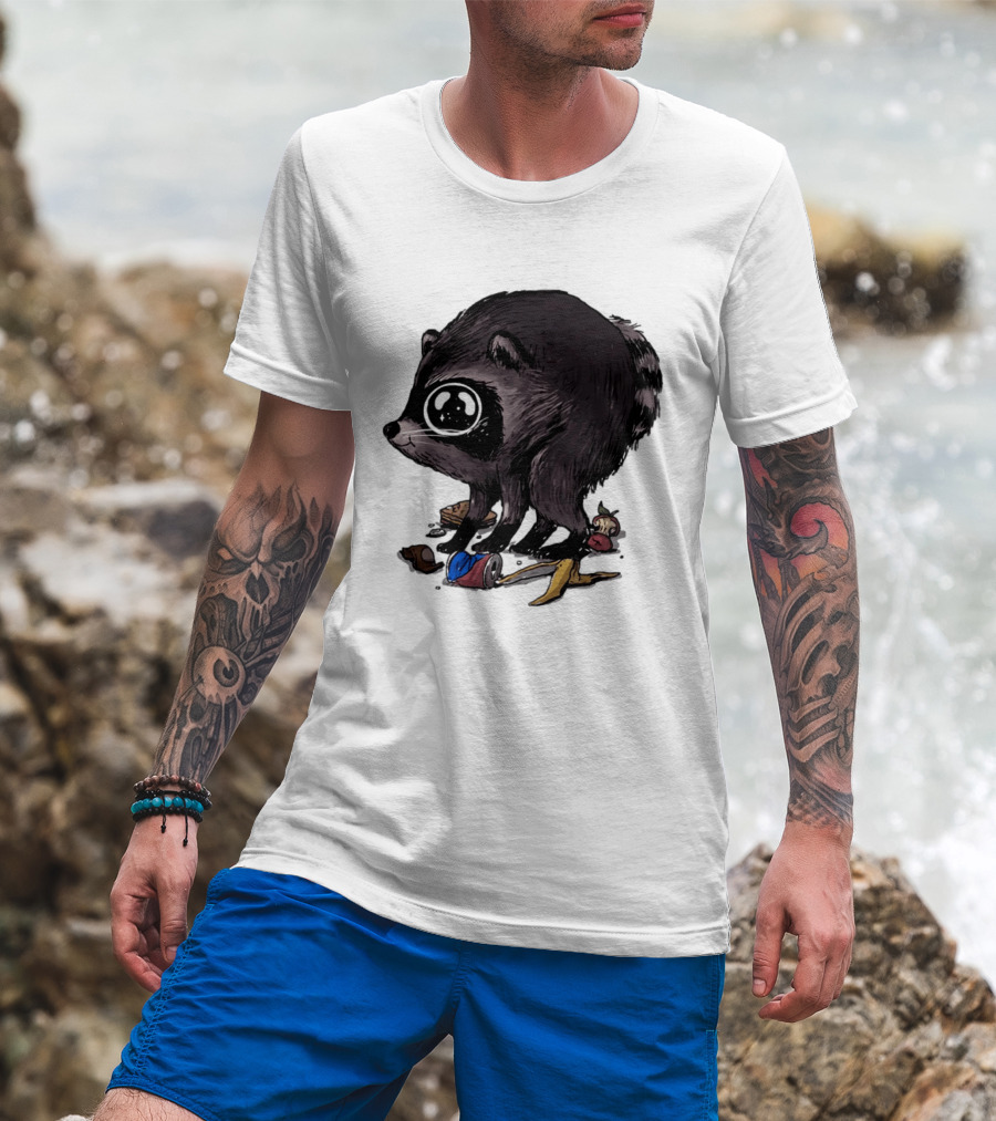 Jimothy Raccoon With Trash And Banana Peel T-Shirt
