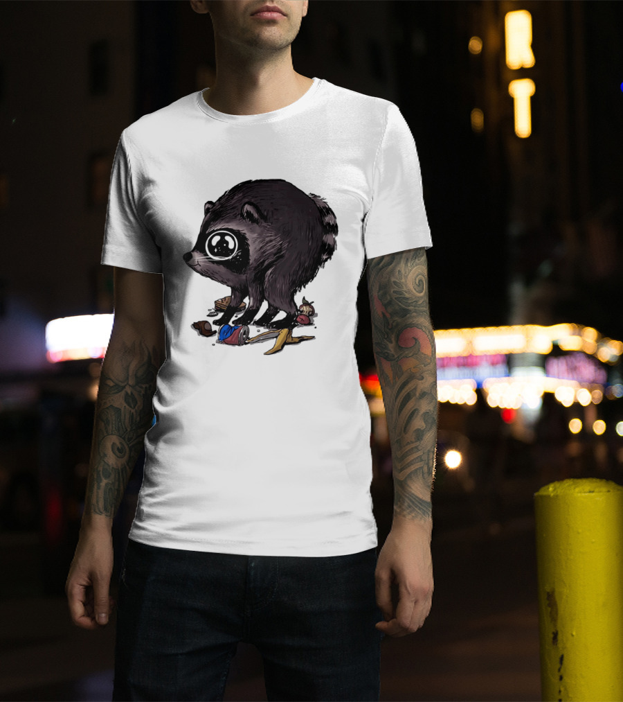 Jimothy Raccoon With Trash And Banana Peel T-Shirt