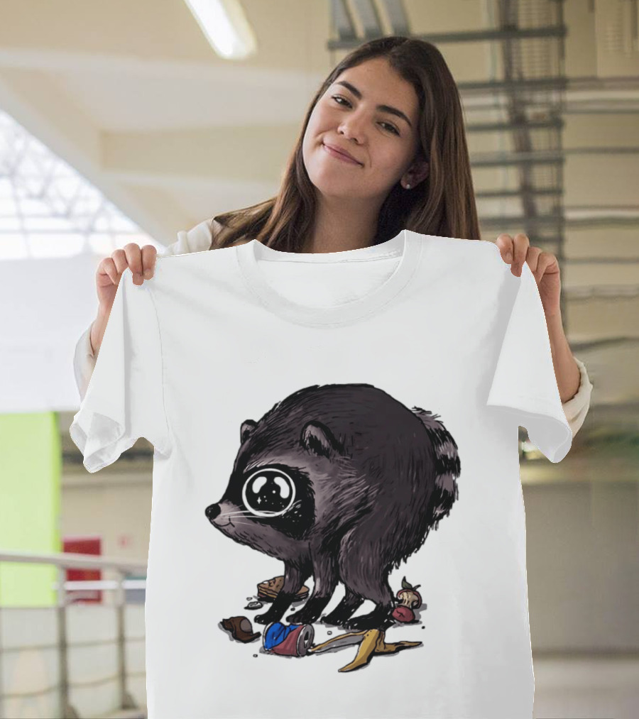 Jimothy Raccoon With Trash And Banana Peel T-Shirt