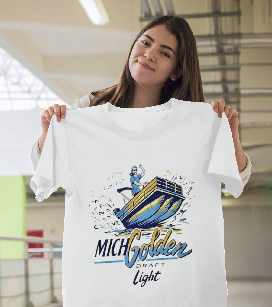 Michelob Golden Draft Light Getting Tooned Up Boat Adventure T-Shirt