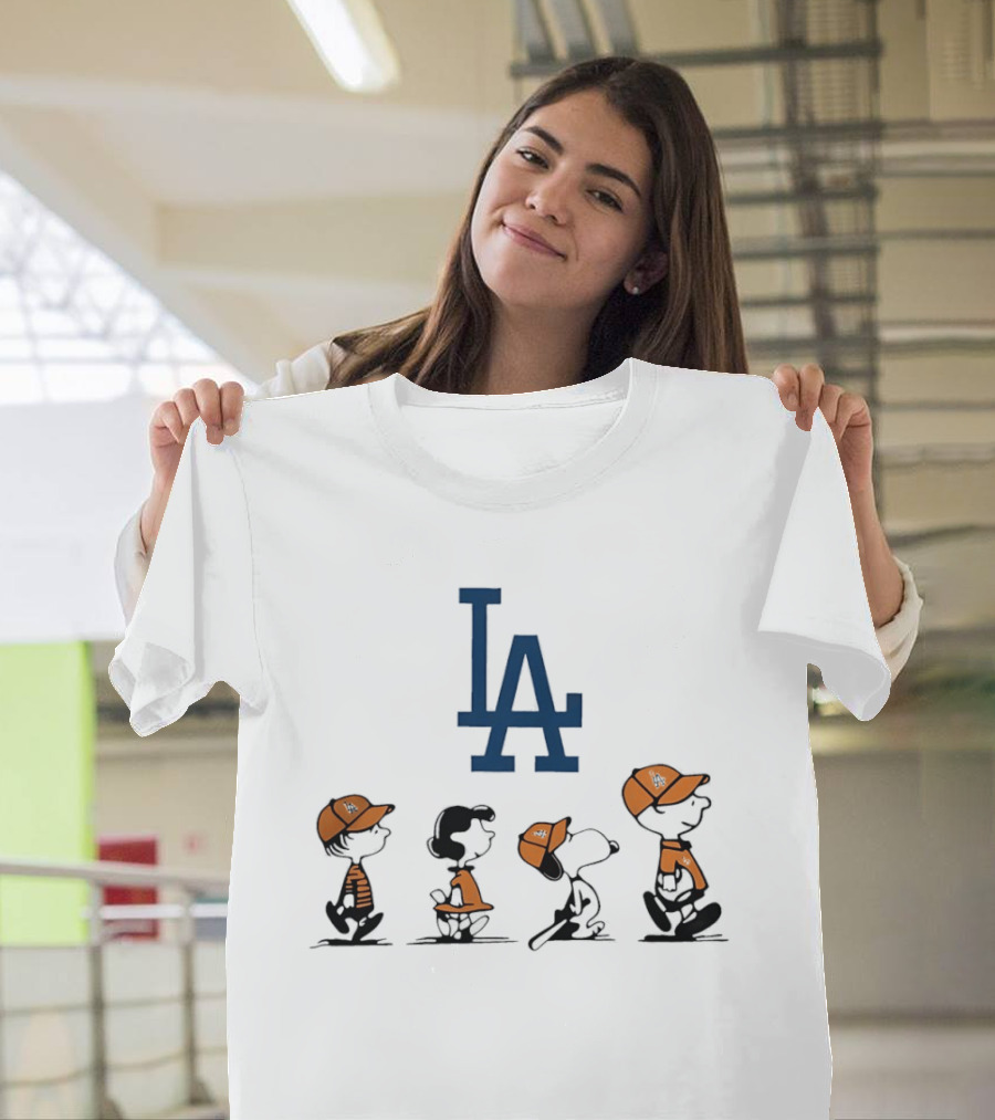 Peanuts Characters LA Dodgers Major League Baseball T-Shirt